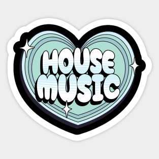 HOUSE MUSIC  - Y2K Heart (Teal) Sticker